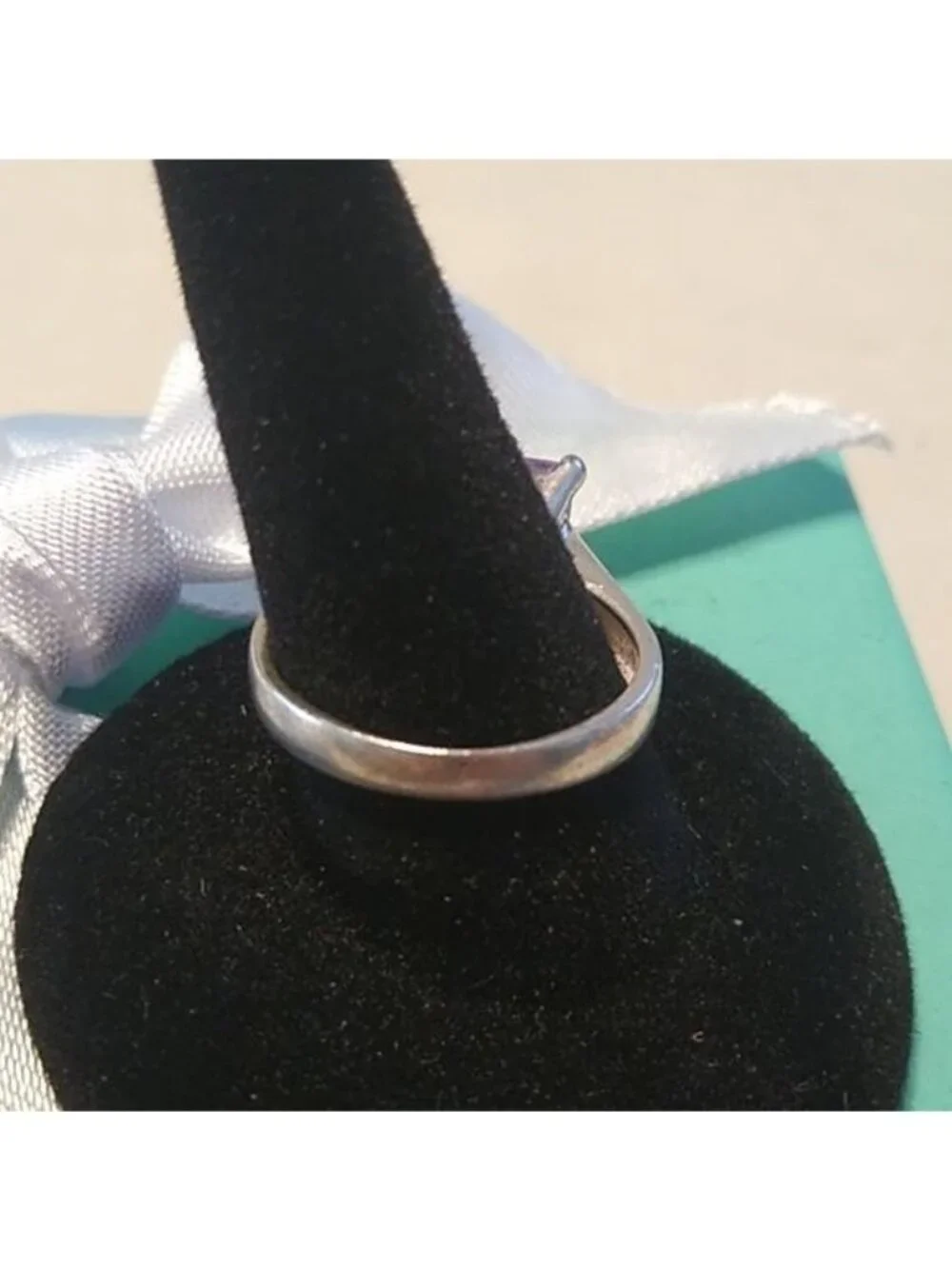 Sterling Silver + Purplish-Pink Sapphire Princess Cut Ring Thailand, size 6.5
